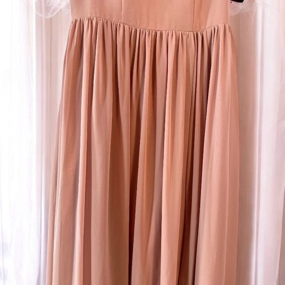 AZAZIE Cleobella A-Line Sweetheart Lace Chiffon Dress Maxi 10 Dusty Rose Blush - Picture 10 of 15